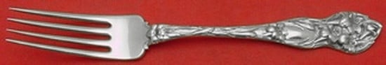 Watson Lily Pattern Sterling Silver Fork 7 Inch Antique Flatware: Watson Lily Pattern Sterling Silver Fork 7 Inch Antique Flatware This exquisite regular fork is crafted from sterling silver and features the elegant Lily pattern by Watson. Measuring 7 inches, this f