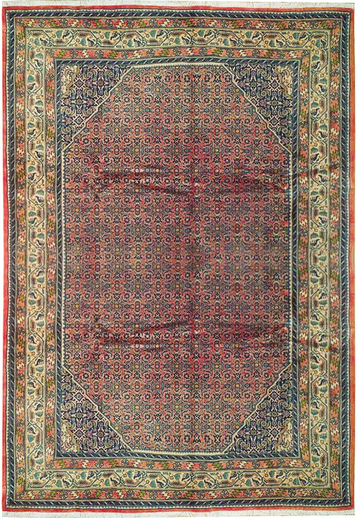 Handcrafted 7' x 10' Pink Wool Persian Herati Lilihan Rug: Handcrafted 7' x 10' Pink Wool Persian Herati Lilihan Rug Free continental US Shipping Enhance your living space with this exquisite 7' x 10' Pinkish Wool Persian Herati Lilihan Rug, handcrafted by sk