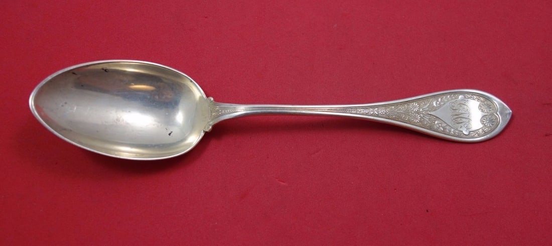 Wood & Hughes Marguerite Sterling Silver Place Soup Spoon Monogrammed 7.25": Wood & Hughes Marguerite Sterling Silver Place Soup Spoon Monogrammed 7.25" Enhance your dining experience with this exquisite Marguerite place soup spoon crafted by Wood & Hughes. Made from high-qual