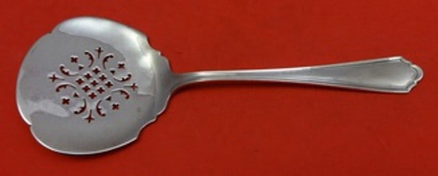 Watson John Adler Sterling Silver Tomato Server 7.5 Inch Pierced: Watson John Adler Sterling Silver Tomato Server 7.5 Inch Pierced This exquisite sterling silver tomato server is a stunning piece from the John Adler pattern by Watson, crafted between 1900 and 1940.