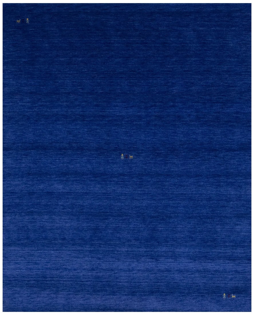 Royal Blue Hand-Loomed Gabbeh Pictorial Modern Rug 7'11 x 9'10: Royal Blue Hand-Loomed Gabbeh Pictorial Modern Rug 7'11 x 9'10 Enhance your living space with this Royal Blue Pictorial Style 8X10 Gabbeh Modern Rug. Measuring 7'11" x 9'10", this hand-loomed rug is c