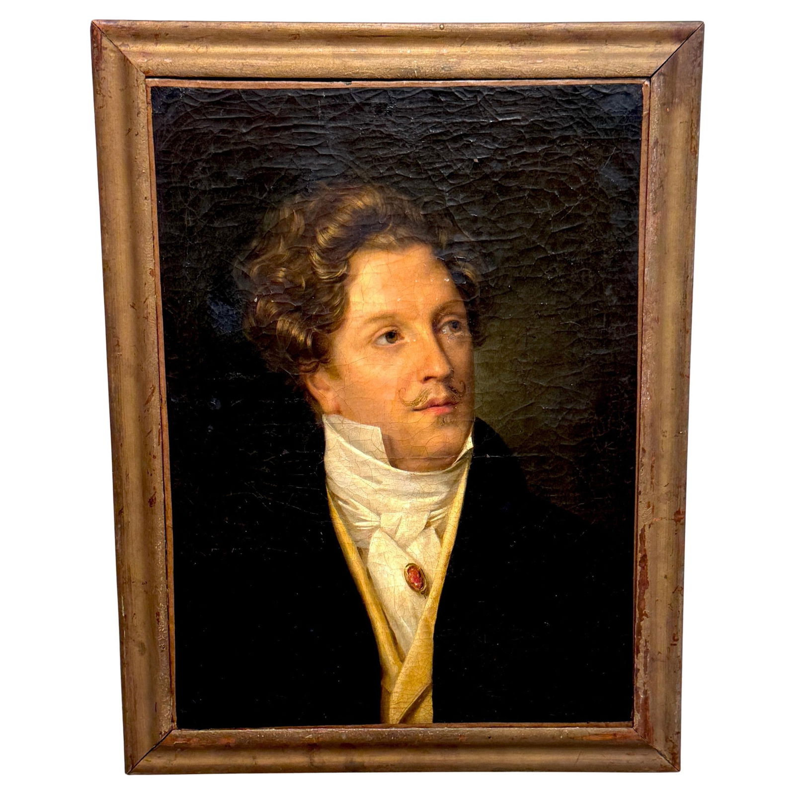 Empire Portrait of Comte Gustave de Galard 1805 Oil on Canvas: Empire Portrait of Comte Gustave de Galard 1805 Oil on Canvas This exquisite Empire Period portrait captures the likeness of Gustave, Comte de Galard (1779-1841), an esteemed French aristocrat, painte