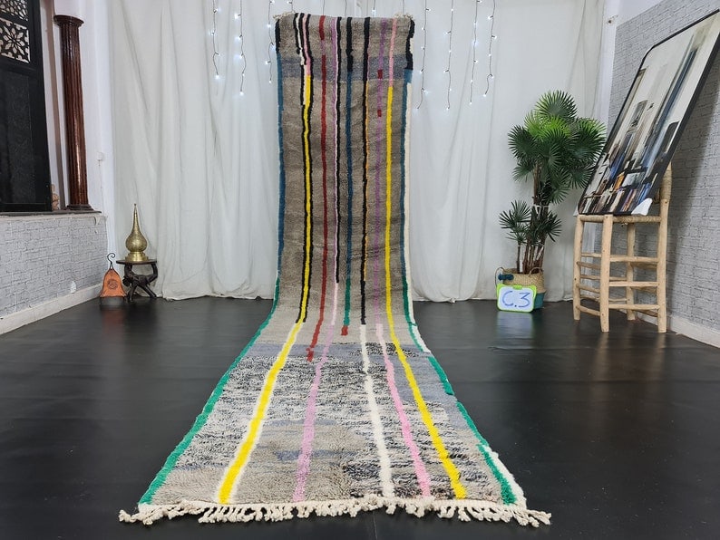 Authentic Handmade Moroccan Berber Wool Runner Rug 2 x 16.40 Feet: Authentic Handmade Moroccan Berber Wool Runner Rug 2 x 16.40 Feet Experience the charm of authentic craftsmanship with this stunning handwoven runner rug. This stylish handmade Moroccan Berber rug is