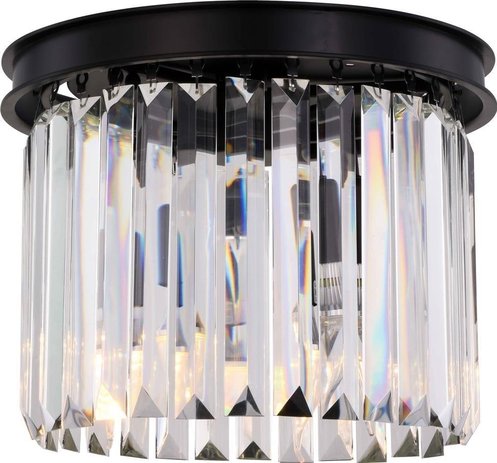 Sydney Flush-Mount Ceiling Light Crystal Matte Black 3 Bulbs UL-Listed: Sydney Flush-Mount Ceiling Light Crystal Matte Black 3 Bulbs UL-Listed Illuminate your space with the Sydney Flush-Mount Ceiling Light, a stunning piece that blends modern elegance with transitional s