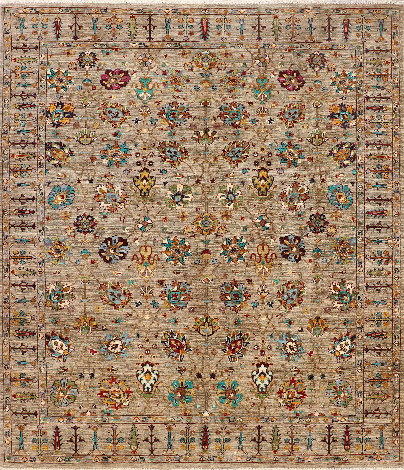 Handmade 9' x 12' Soltani Ziglar Rug in Fine Ghazni Wool: Handmade 9' x 12' Soltani Ziglar Rug in Fine Ghazni Wool Free continental US Shipping Enhance your living space with this exquisite 9' x 12' Soltani Ziglar Rug, handcrafted in Pakistan from soft, fine