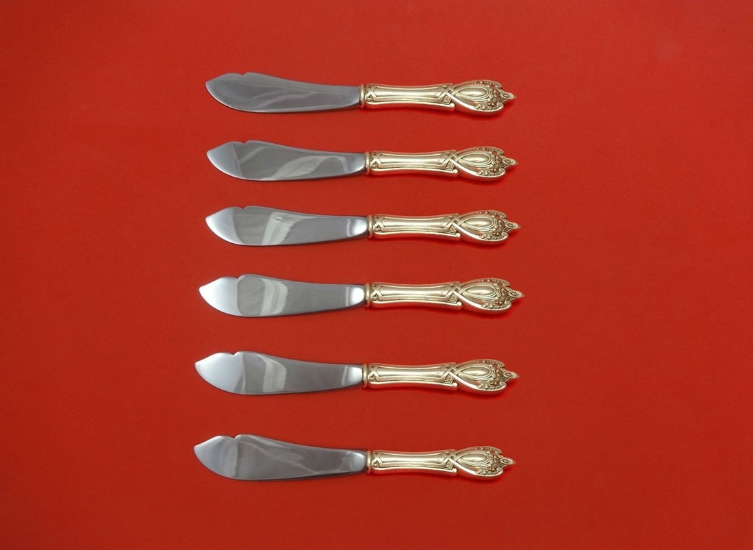 Monticello by Lunt Sterling Silver 6pc Trout Knife Set Custom Made 7.5": Monticello by Lunt Sterling Silver 6pc Trout Knife Set Custom Made 7.5" Introducing the Monticello by Lunt Sterling Silver Trout Knife Set, a beautifully crafted 6-piece flatware collection. Each knif