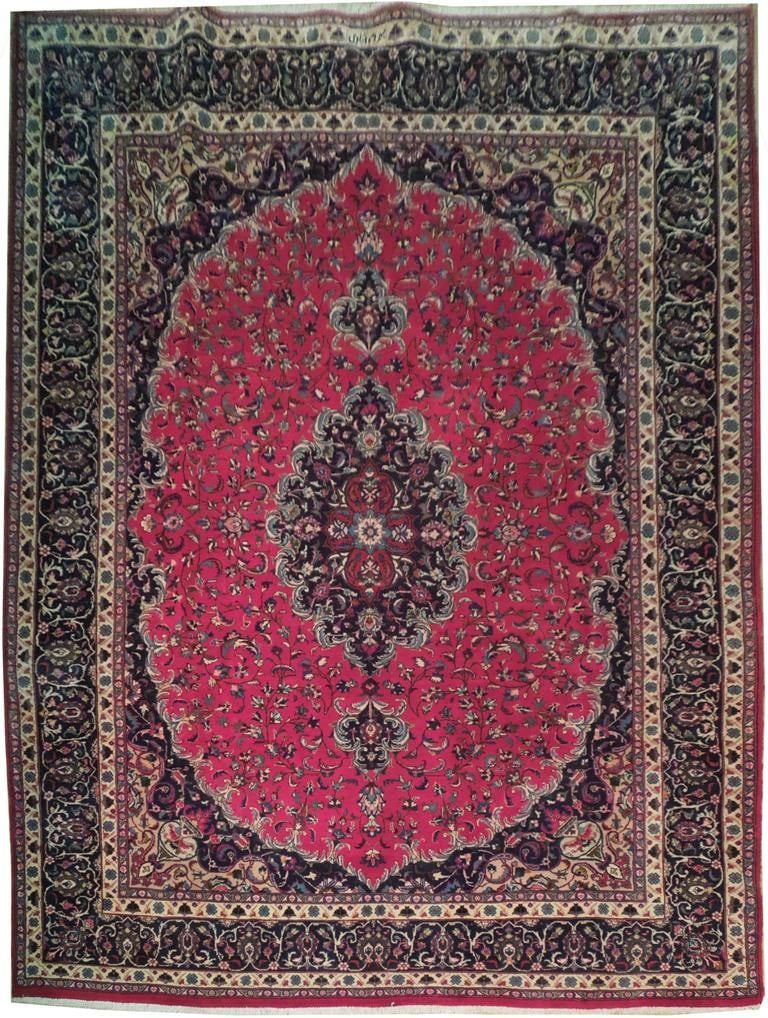 10' x 13.2' Dark Indigo Signed Persian Handmade Rug: 10' x 13.2' Dark Indigo Signed Persian Handmade Rug Free continental US Shipping Elevate your living space with this exquisite 10' x 13' 2" Dark Indigo Signed Persian Handmade Rug. Crafted by skilled