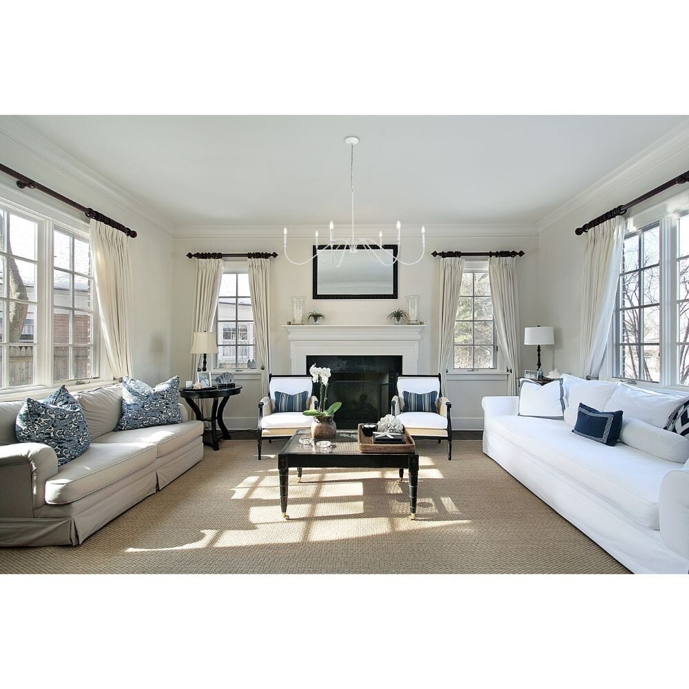 Rohan 6 Light White Rustic Farmhouse Chandelier 54 Inch Elegant Design: Rohan 6 Light White Rustic Farmhouse Chandelier 54 Inch Elegant Design Illuminate your space with this stunning Rohan 6-Light Chandelier, designed in a charming white rustic farmhouse style. Perfect f