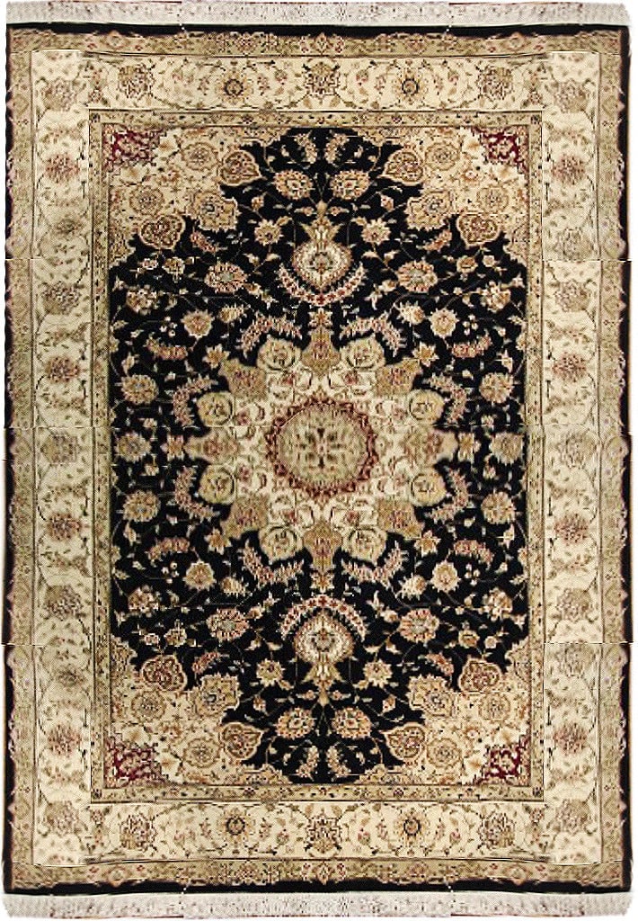 Handmade Navy Blue Sino Tabriz Rug 5'9 x 8'9 Premium Quality: Handmade Navy Blue Sino Tabriz Rug 5'9 x 8'9 Premium Quality Free continental US Shipping Enhance your living space with this stunning 5.9 x 8.9 Navy Blue Sino Tabriz rug, expertly handmade in China.