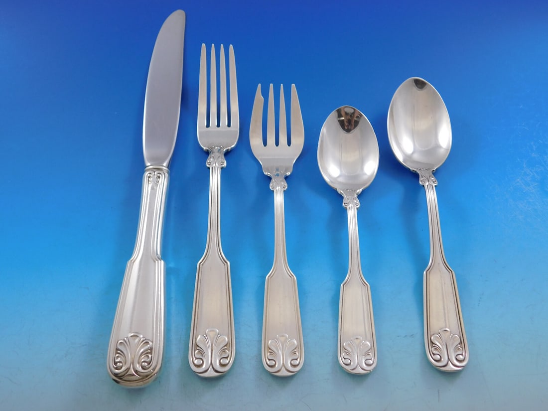 Gorham Shell Sterling Silver Flatware Set for 12 60 Pieces with Storage Chest (1 of 6)