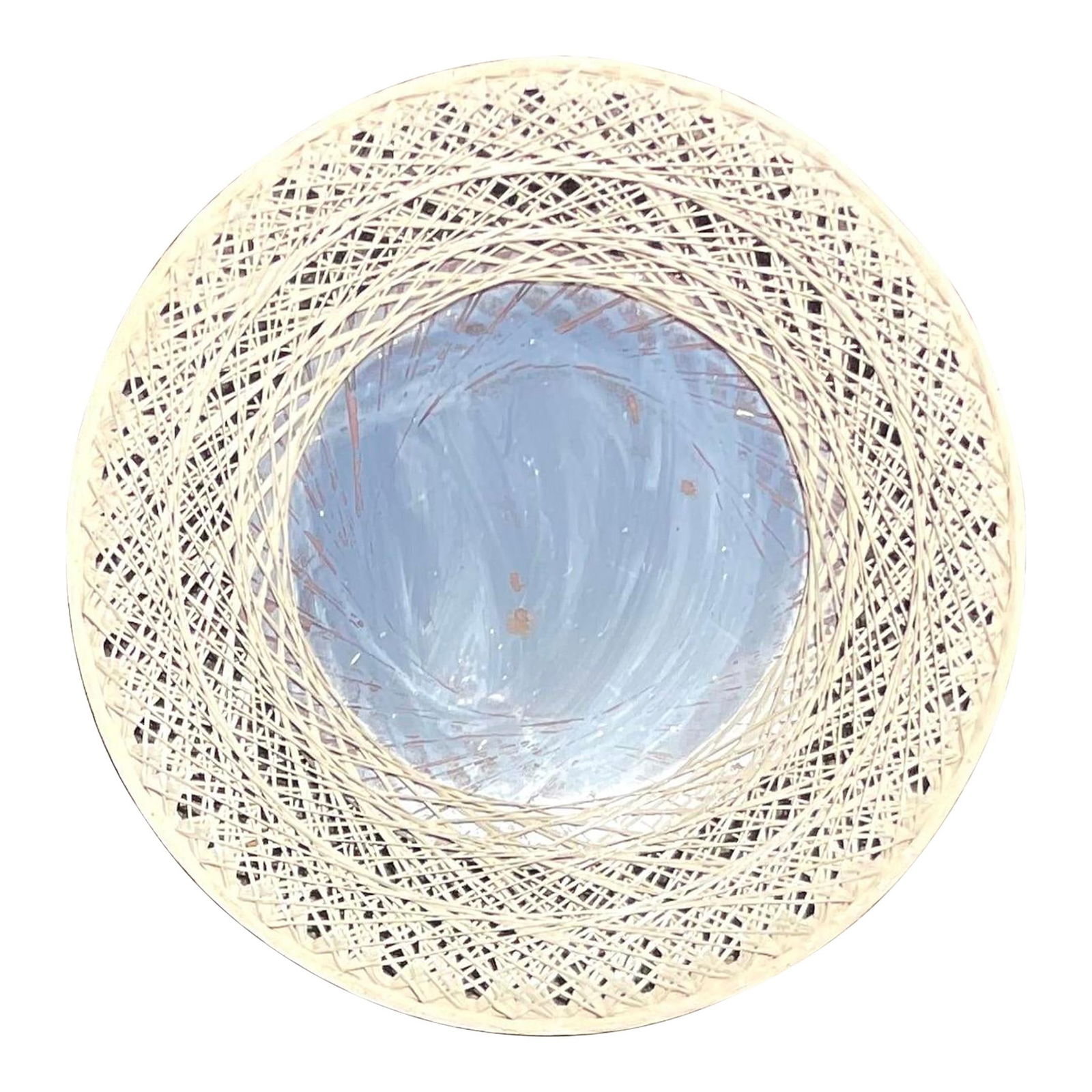 Vintage Coastal Fiberglass Mirror Inspired by Russell Woodard: Vintage Coastal Fiberglass Mirror Inspired by Russell Woodard Elevate your coastal decor with this Vintage Coastal Spun Fiberglass Mirror, inspired by the iconic designs of Russell Woodard. This exqui