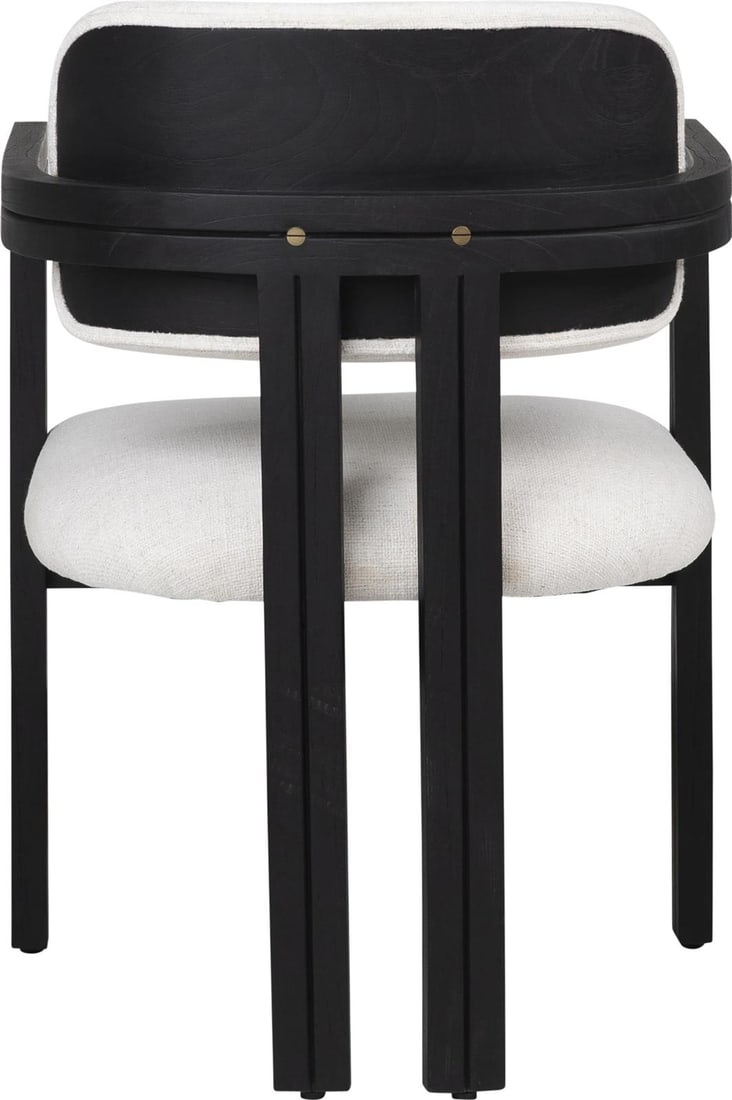 Nathaniel Dining Chair Black Frame Off-White Mindi Wood Modern Design: Nathaniel Dining Chair Black Frame Off-White Mindi Wood Modern Design Introducing the Nathaniel Dining Chair, a perfect blend of modern comfort and style. This chair features a sleek black frame compl