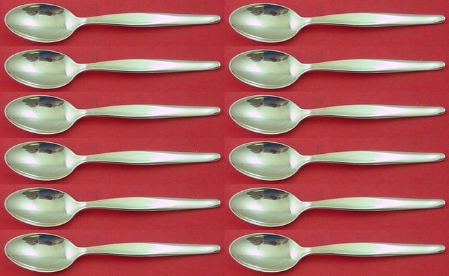 Towle Contour Sterling Silver Teaspoon Set 12 Pieces 6 3/8 Inch: Towle Contour Sterling Silver Teaspoon Set 12 Pieces 6 3/8 Inch Enhance your dining experience with this exquisite 12-piece Sterling Silver Teaspoon Set by Towle, featuring the elegant Contour pattern