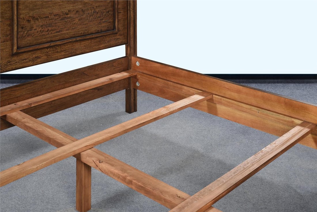 Wilmont King Bedframe Rustic Pecan Finish: Wilmont King Bedframe Rustic Pecan Finish Introducing the Wilmont King Bedframe, a stunning piece that combines rustic charm with elegant design. This bedframe features a beautiful Rustic Pecan finish