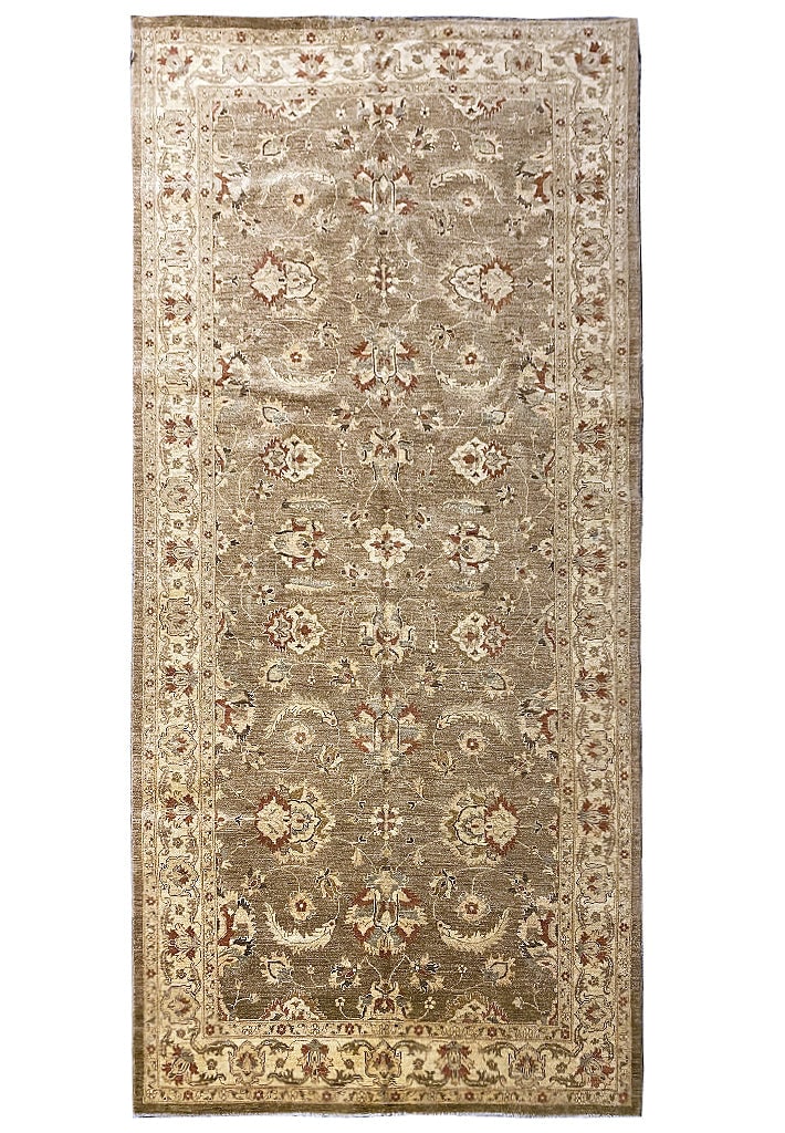 6' x 13.5' Brown Chobi Peshawar Handwoven Area Rug: 6' x 13.5' Brown Chobi Peshawar Handwoven Area Rug Free continental US Shipping Transform your living space with this stunning 6' x 13.5' Gallery Size Chobi Peshawar Rug in a warm brown hue. This exqu
