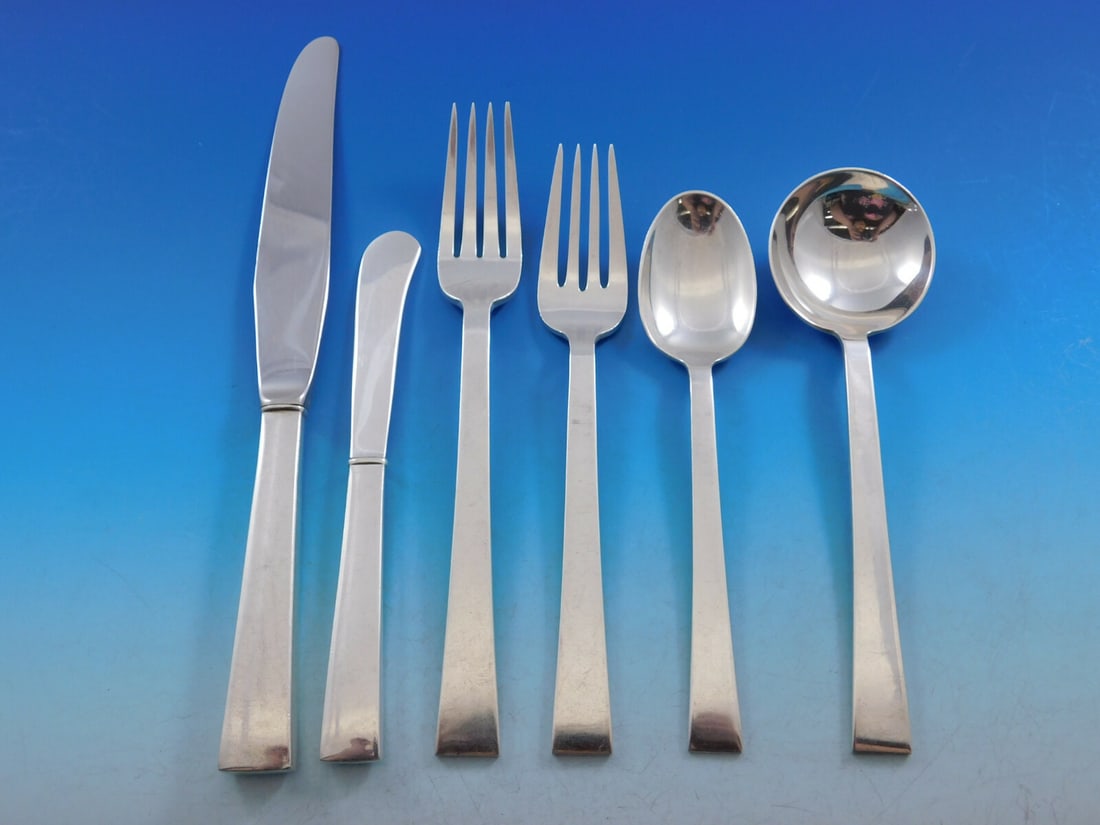 Continental Sterling Silver Flatware Set for 12 by International 77 pcs with Storage Chest: Continental Sterling Silver Flatware Set for 12 by International 77 pcs with Storage Chest Enhance your dining experience with the Continental flatware set by International Sterling. This impressive 7