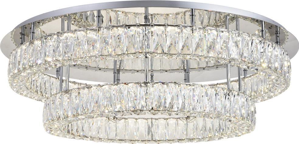 Monroe LED Flush-Mount Light by Elegant Lighting Chrome Crystal Design: Monroe LED Flush-Mount Light by Elegant Lighting Chrome Crystal Design The Monroe LED Light combines elegance and function, making it a perfect addition to contemporary spaces. This flush-mount ceilin