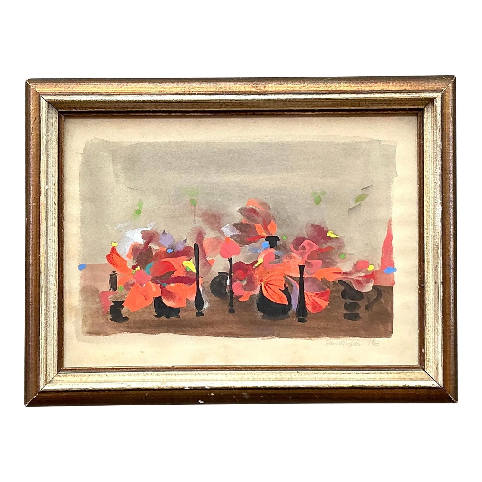 Vintage 1963 Boho Still Life Oil on Paper Artwork: Vintage 1963 Boho Still Life Oil on Paper Artwork Discover the charm of this Vintage Boho 1963 Still Life Oil on Paper, a stunning piece that enhances any space with its vibrant colors and detailed br