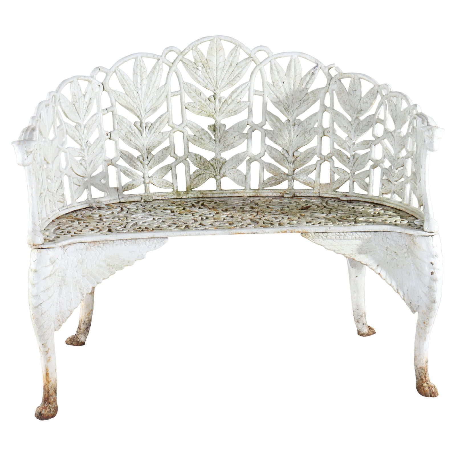 Victorian Caolbrookdale Cast Iron Fern Garden Bench C1890: Victorian Caolbrookdale Cast Iron Fern Garden Bench C1890 This exquisite antique garden bench, crafted around 1890, showcases the intricate artistry of the Caolbrookdale foundry. Made from durable cas