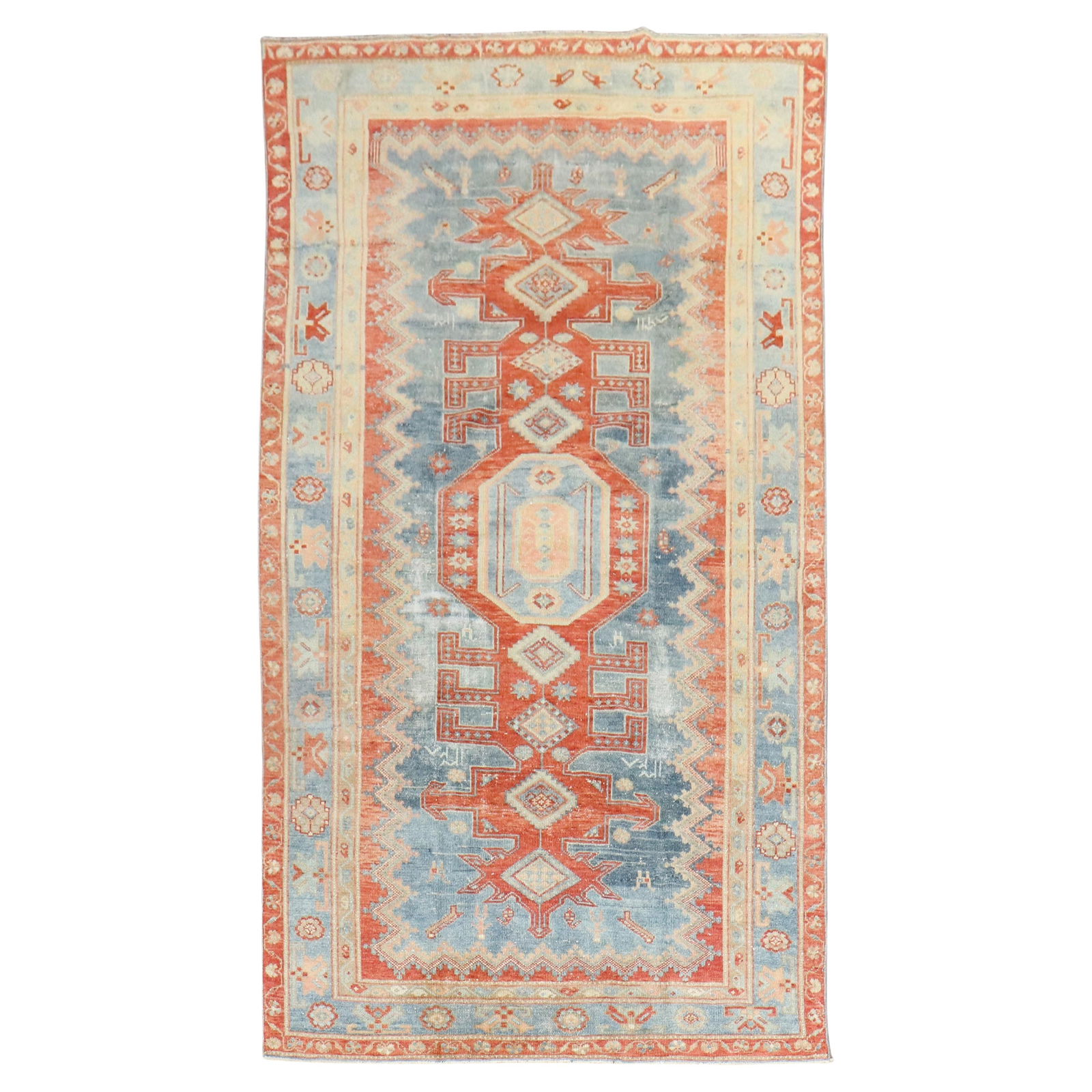 Tribal Antique Caucasian Kazak Rug Hand-Woven Wool Early 20th Century: Tribal Antique Caucasian Kazak Rug Hand-Woven Wool Early 20th Century Discover a stunning antique Caucasian Kazak rug, a remarkable piece from the early 20th century, specifically from the 1930s. This