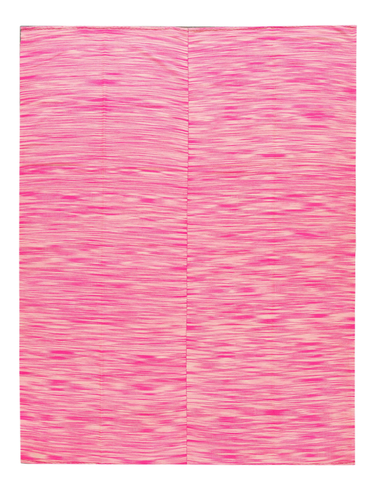 Vibrant Pink Abstract Kilim Wool Rug 9'9 x 12'8: Vibrant Pink Abstract Kilim Wool Rug 9'9 x 12'8 Enhance your living space with this stunning Modern Kilim Hand-knotted wool rug. Featuring a vibrant pink field adorned with elegant ivory accents, this