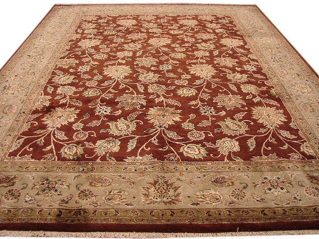 9 x 12 Handmade Natural Wool Zigler Rust Area Rug (1 of 5)
