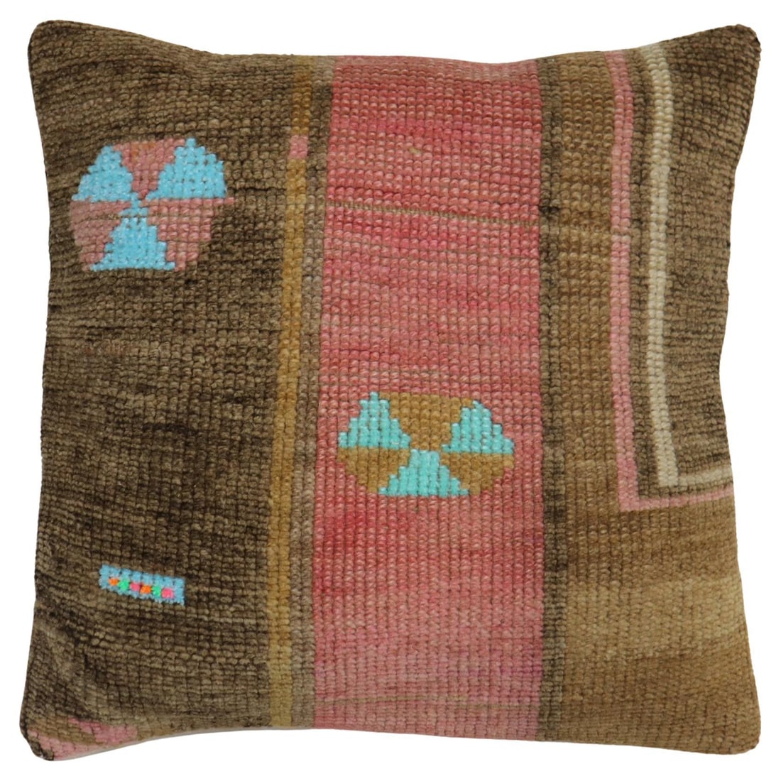 Mid-20th Century Turkish Rug Pillow 20 x 20 Futurist Style: Mid-20th Century Turkish Rug Pillow 20 x 20 Futurist Style This stunning Large Turkish Rug Pillow features a unique futurist style, crafted from a mid-20th century Turkish rug. Measuring 20 inches by