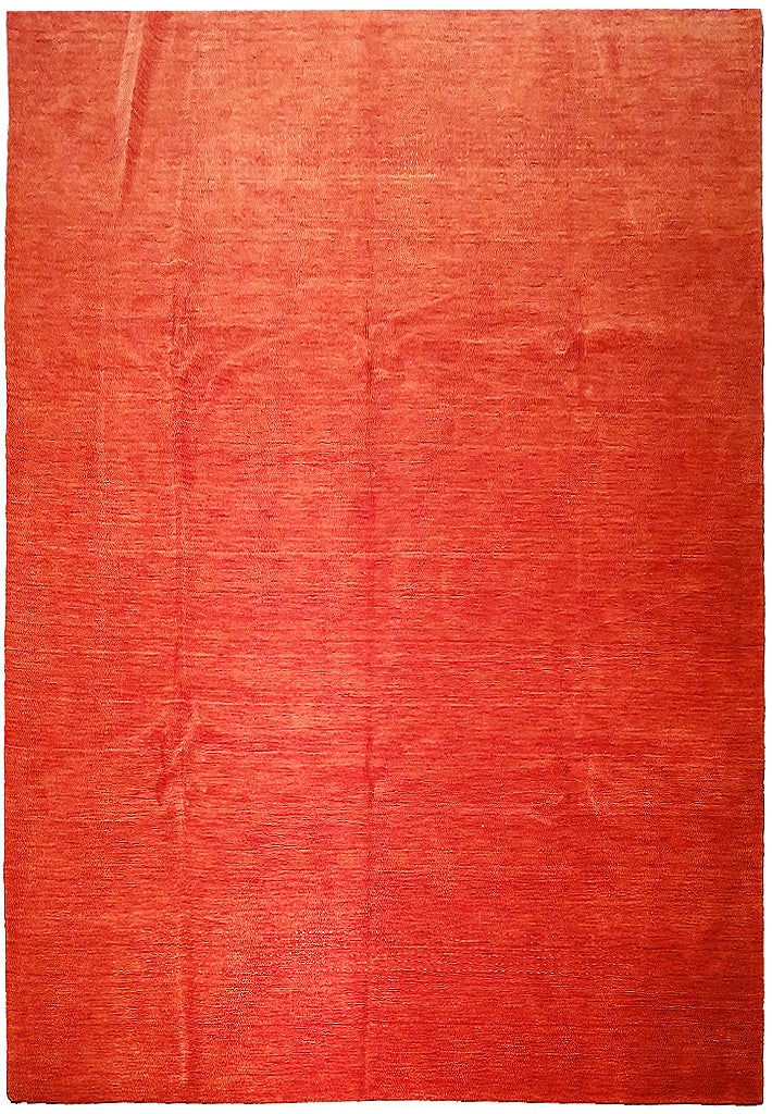 Contemporary Handmade Soft Wool Rug 9.3 x 12.2 Coral Red (1 of 10)