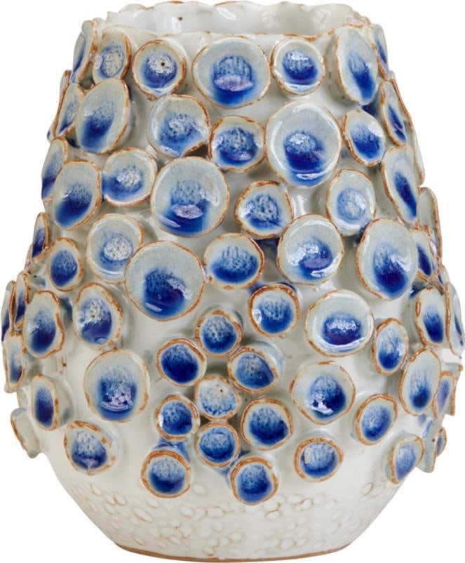 Handmade Blue and White Ceramic Vase 6.5" Medium: Handmade Blue and White Ceramic Vase 6.5" Medium This elegant blue and white ceramic vase is a stunning addition to any decor. Handcrafted with care, it features a beautiful design, making it perfect