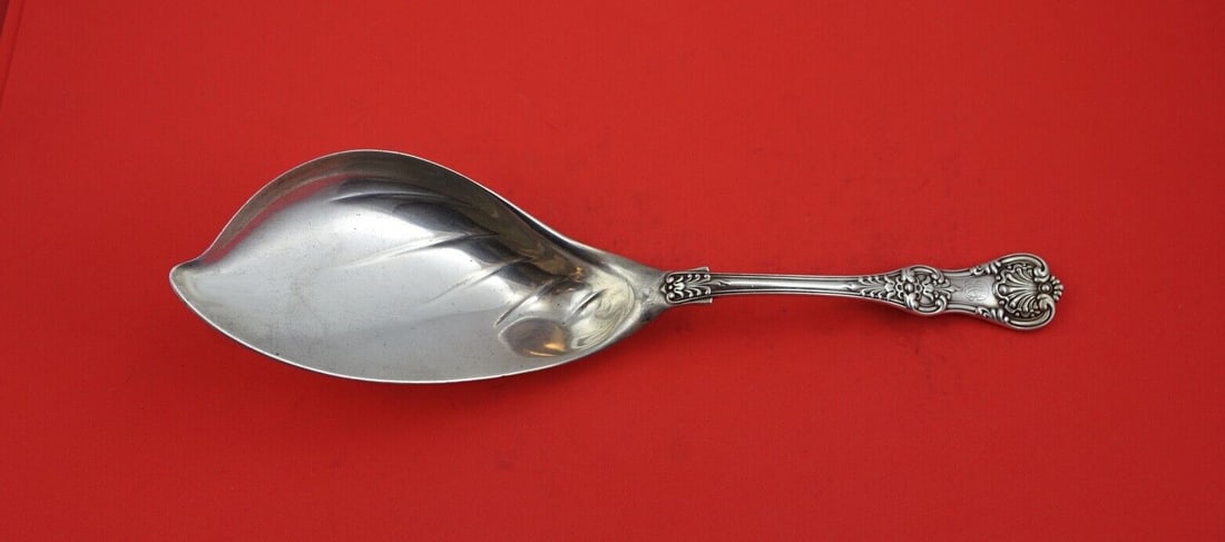 Tiffany & Co English King Sterling Silver Ice Cream Server 11 1/4": Tiffany & Co English King Sterling Silver Ice Cream Server 11 1/4" Elevate your dessert presentation with this exquisite ice cream server from Tiffany & Co., crafted in the elegant English King patter