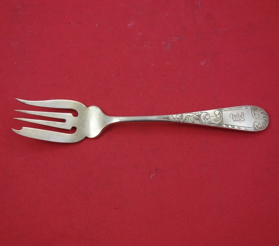 Schofield Mayflower Sterling Silver Salad Fork 6 Inch Monogrammed: Schofield Mayflower Sterling Silver Salad Fork 6 Inch Monogrammed Indulge in timeless elegance with the Mayflower Sterling Silver Salad Fork by Schofield. This exquisite 6" fork, crafted from high-qua