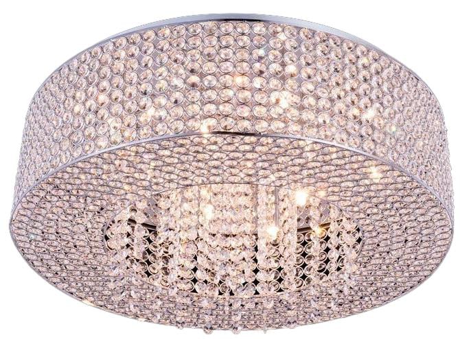 Elegant Lighting Amelie Flush Mount Chrome Fixture with Royal-Cut Crystals: Elegant Lighting Amelie Flush Mount Chrome Fixture with Royal-Cut Crystals Illuminate your space with the striking Amelie Flush Mount Ceiling Light, featuring exquisite royal-cut crystals that exude e