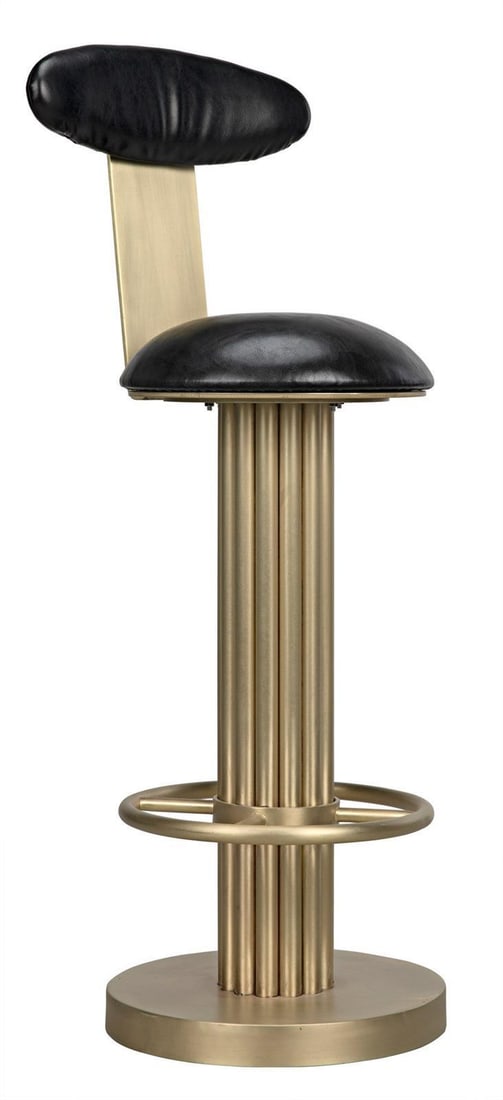 Sedes Collection Industrial Bar Stool Brass Steel Leather: Sedes Collection Industrial Bar Stool Brass Steel Leather Introducing the Sedes Collection Industrial Style Bar Stool, a striking addition to your home or commercial space. Crafted in an antique or vi