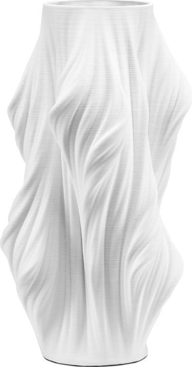 Currey Yin Collection 3D White Porcelain Vase 14.5H: Currey Yin Collection 3D White Porcelain Vase 14.5H Elevate your home decor with this Modern Style 3D Porcelain Yin Vase, a stunning addition to any space. Crafted from high-quality ceramic porcelain,