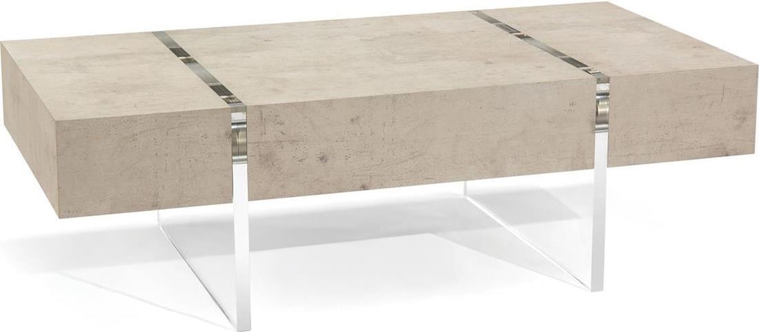 John-Richard Loftus Cocktail Table with Acrylic Supports: John-Richard Loftus Cocktail Table with Acrylic Supports Introducing the Elegant Loftus Table, a stunning addition to your living space. This transitional-style cocktail table features a sleek Tiza Ge