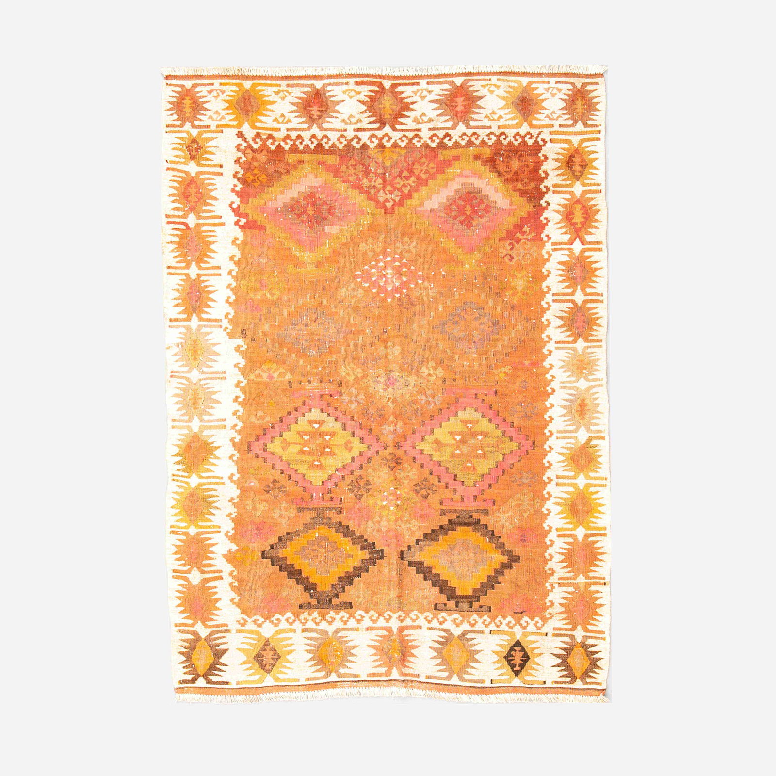 Authentic Handmade Anadol Wool On Wool Kilim 39.4 x 57.1: Authentic Handmade Anadol Wool On Wool Kilim 39.4 x 57.1 This authentic handmade Anadol kilim is crafted from high-quality wool on wool, showcasing the traditional weaving techniques of the Anadol reg