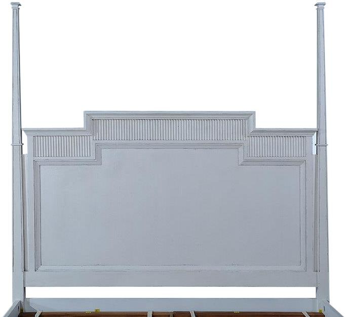 Transitional Camelot King Bed in White Solid Mango - 6