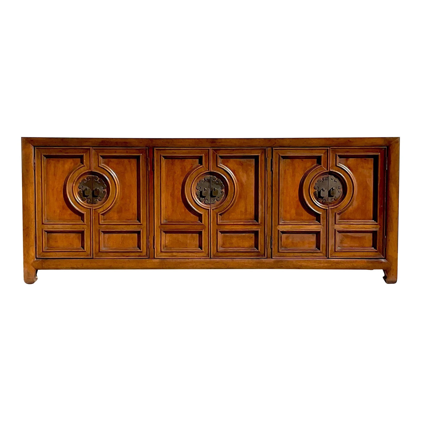 Vintage Asian Six Door Credenza by Century Furniture with Brass Medallions (1 of 8)