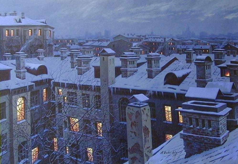 Alexei Butirskiy Winter Silence Signed Limited Edition Giclee Canvas 40x28: Alexei Butirskiy Winter Silence Signed Limited Edition Giclee Canvas 40x28 Experience the serene beauty of winter with "Winter Silence," a stunning signed limited edition giclee on canvas by artist Al