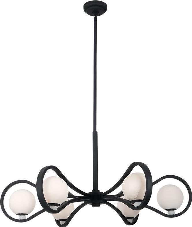 Kalco Contemporary LED Pendant Alabaster Glass Matte Black 44 Inch: Kalco Contemporary LED Pendant Alabaster Glass Matte Black 44 Inch Elevate your space with this Contemporary Alabaster Glass LED Pendant, featuring a stylish design that blends modern aesthetics with