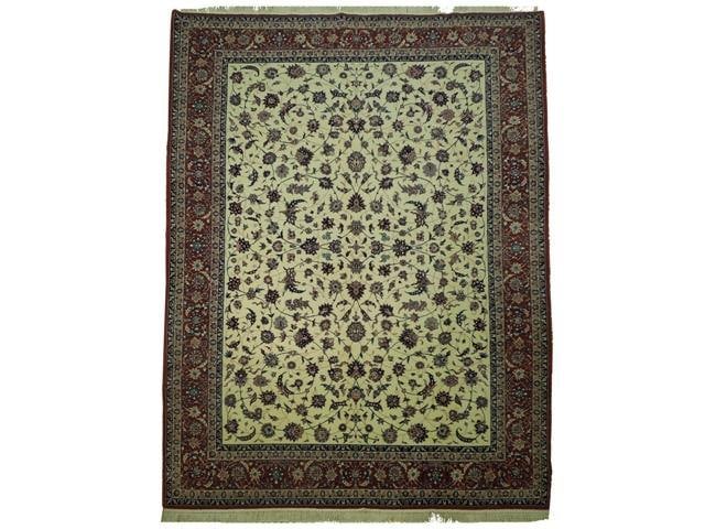 Handmade Fine Wool Esfahan Rug 8'6 x 11'6 China: Handmade Fine Wool Esfahan Rug 8'6 x 11'6 China Free continental US Shipping Elevate your living space with this exquisite fine wool Esfahan rug, meticulously handcrafted in China. Designed to seamles