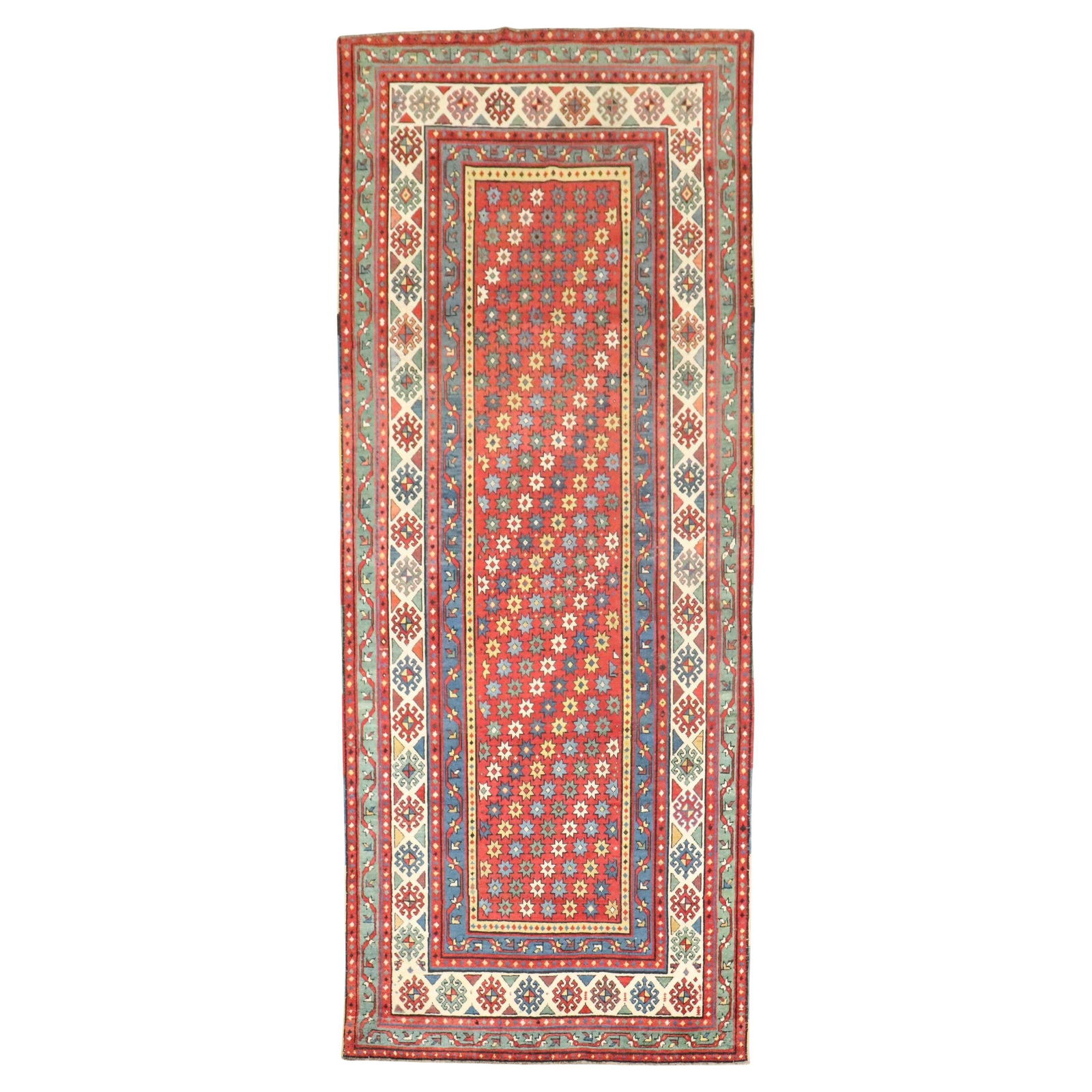 19th Century Kazak Talish Runner Hand-Woven Wool 46 x 111 In (1 of 9)