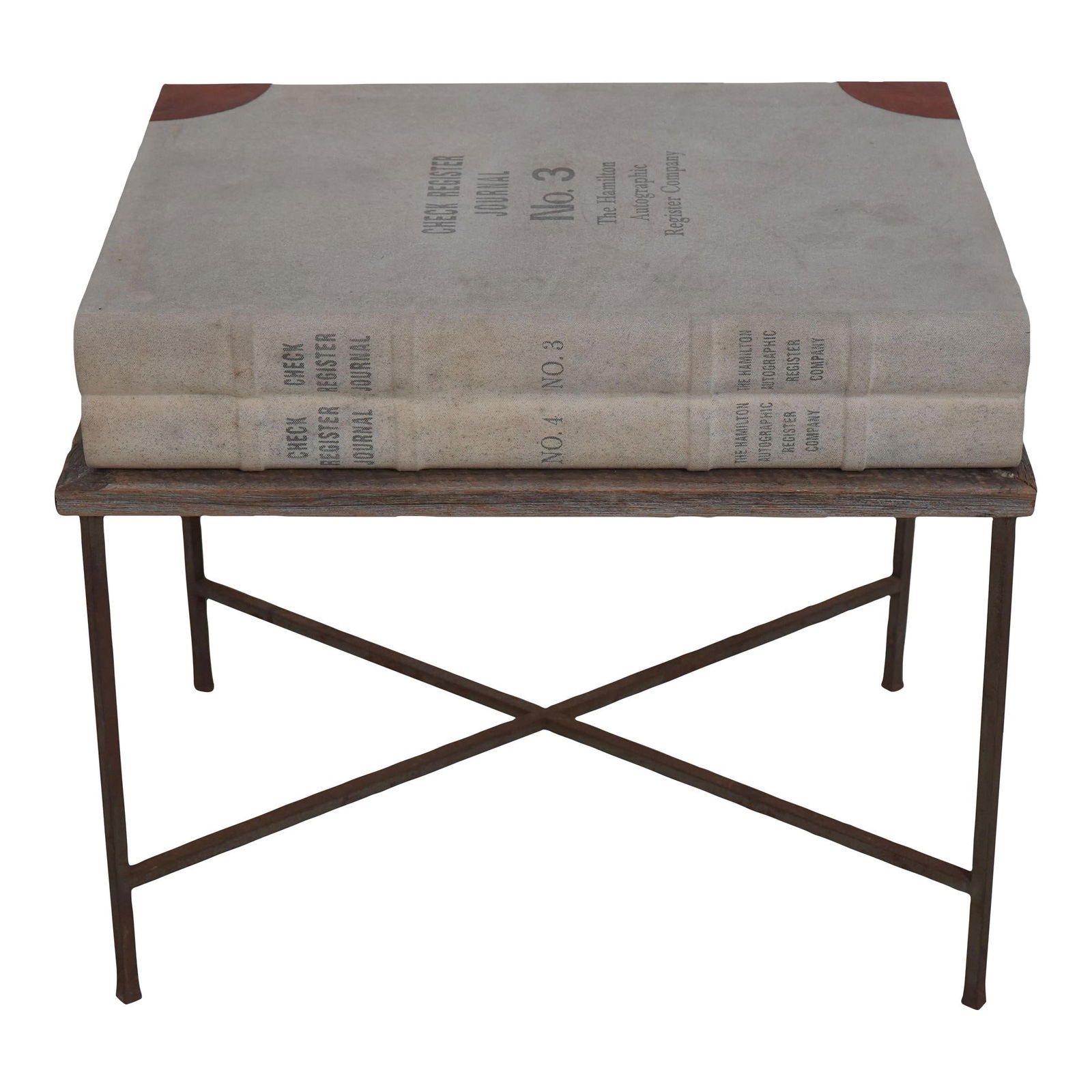 Elegant French Canvas Faux Book Flip Top Coffee Table: Elegant French Canvas Faux Book Flip Top Coffee Table This French Canvas Faux Book Flip Top Coffee Occasional Table is a stylish addition to any living space. Crafted approximately 20 years ago, it fe