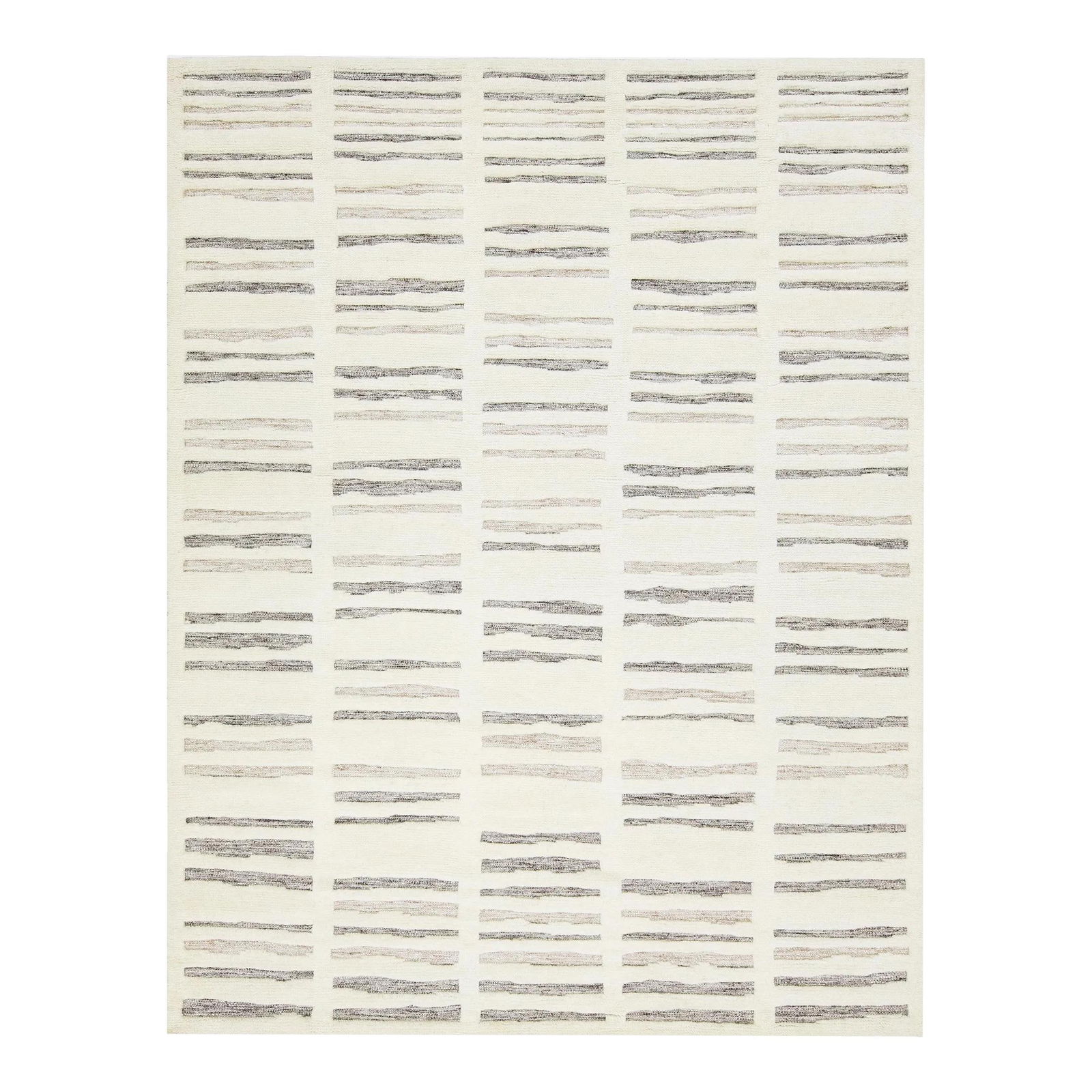 Handmade Ivory Moroccan Wool Rug 8' x 10': Handmade Ivory Moroccan Wool Rug 8' x 10' Elevate your space with this exquisite handmade Moroccan-style wool rug, featuring a modern geometric design in a natural ivory color. The rug is beautifully
