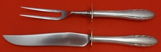 Gorham Lyric Sterling Silver 2-Piece Carving Set 10 1/4 Inch: Gorham Lyric Sterling Silver 2-Piece Carving Set 10 1/4 Inch Enhance your dining experience with this exquisite 2-piece steak carving set from the renowned Lyric pattern by Gorham. Crafted from sterli