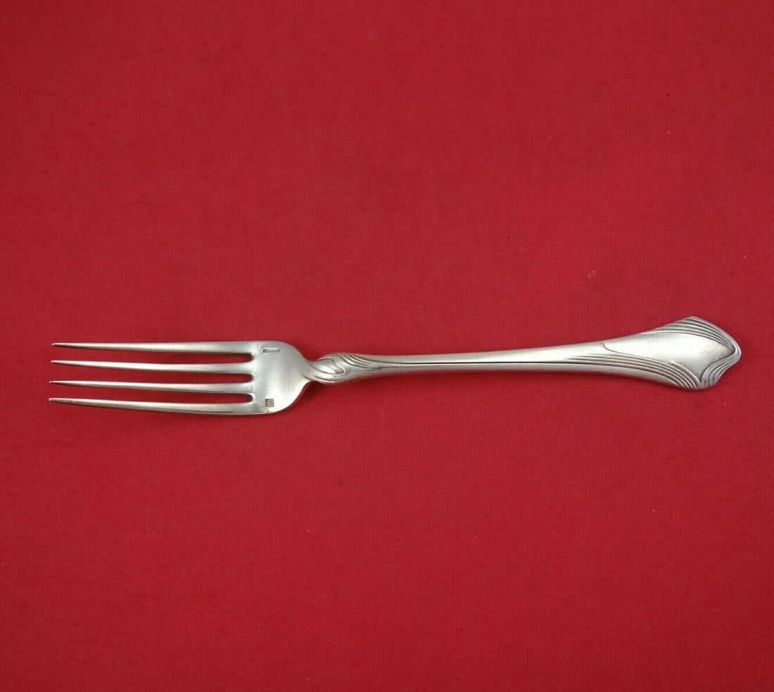Christofle Moderne Gramont Sterling Silver Dinner Fork 8.5" Flatware: Christofle Moderne Gramont Sterling Silver Dinner Fork 8.5" Flatware Introducing the Moderne Gramont dinner fork from Christofle, crafted in high-quality sterling silver. This elegant flatware piece m