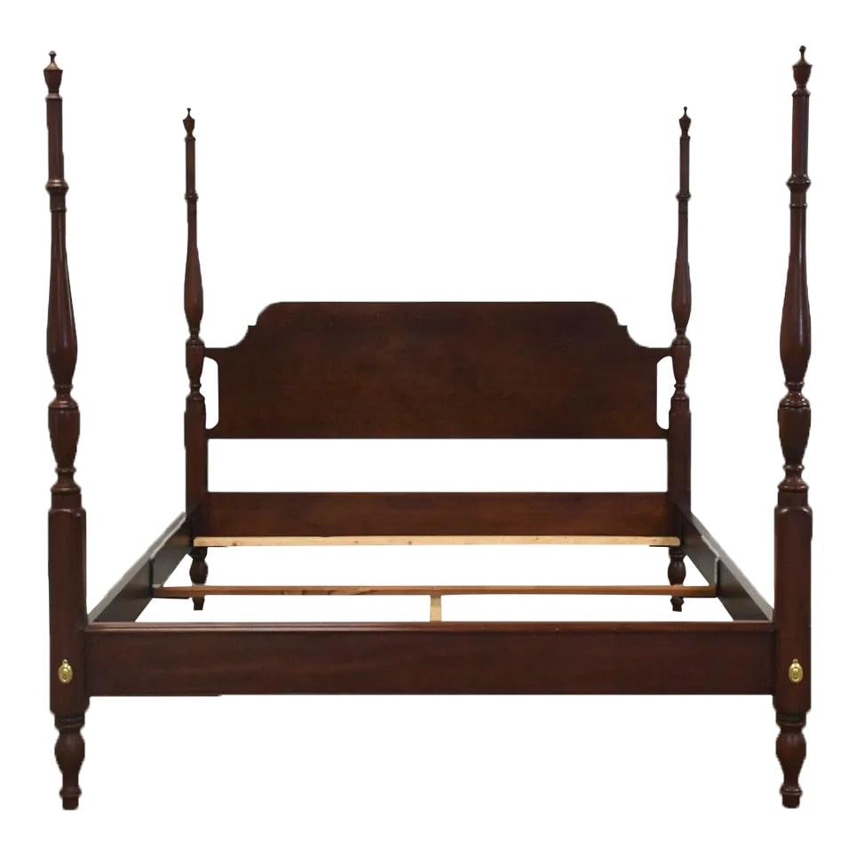 Elegant 1990s Henkel Harris Solid Cherry Queen Bed (1 of 9)