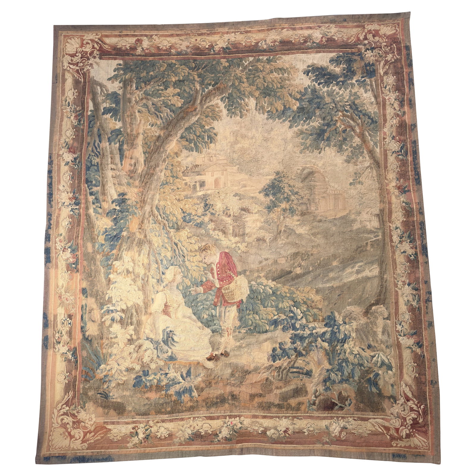 18th Century French Aubusson Tapestry by Jean Baptiste Huet: 18th Century French Aubusson Tapestry by Jean Baptiste Huet Enhance your space with this stunning 18th Century French Aubusson tapestry, attributed to the renowned artist Jean Baptiste Huet. Measuring