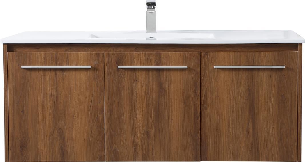 Elegant Lighting Walnut Floating Bathroom Vanity Transitional Style: Elegant Lighting Walnut Floating Bathroom Vanity Transitional Style Enhance your bathroom with this elegant Traditional Walnut Floating Bathroom Vanity. Featuring a stunning brushed nickel finish pair