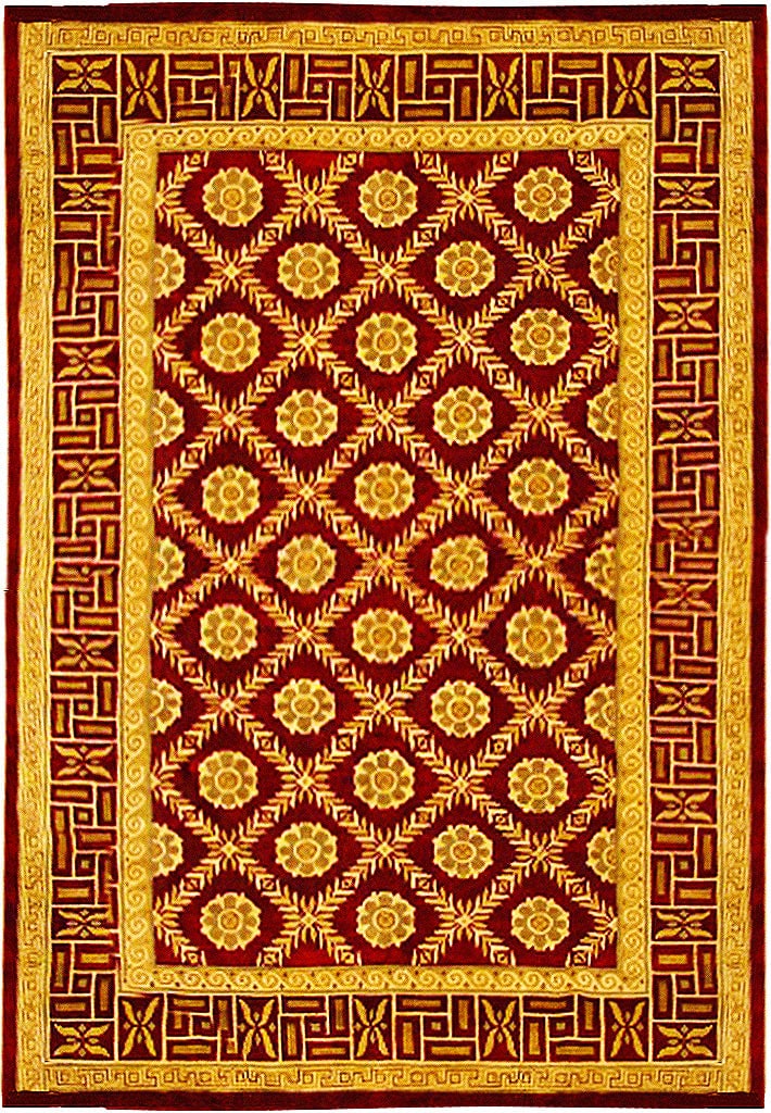 6'3" x 9' Carmine Red Handwoven Nepalese/Tibet Rug: 6'3" x 9' Carmine Red Handwoven Nepalese/Tibet Rug Free continental US Shipping Introducing the vibrant 6' 3" x 9' Carmine Red New Nepalese/Tibet Rug, a stunning handwoven piece that brings warmth and